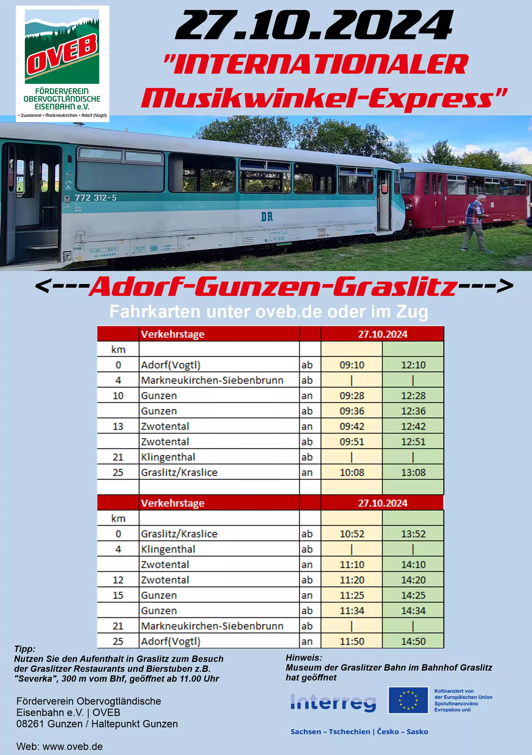 Internationaler Musikwinkelexpress 27. Oktober 2024